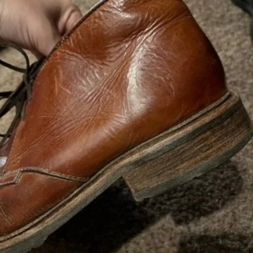 Frye Mens Brown Leather Chukka Boot Tie Size 9